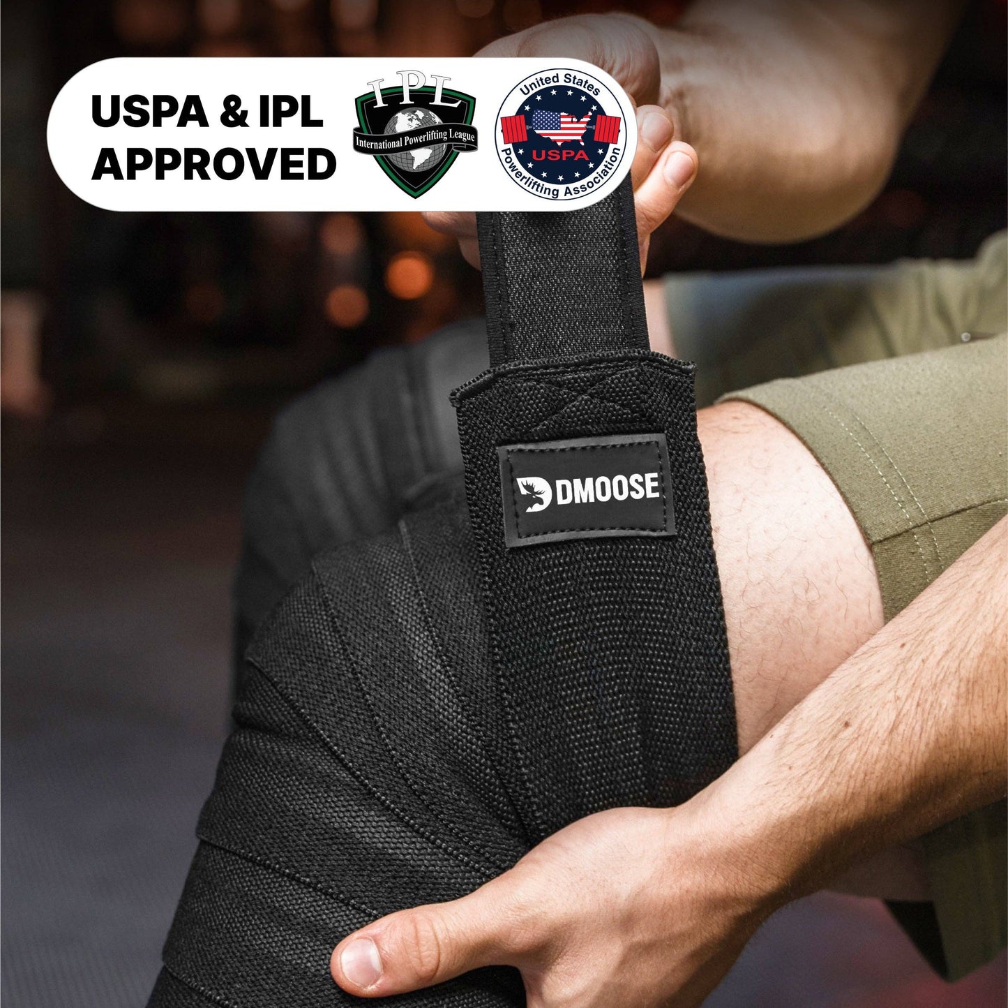 Knee Wraps for Weightlifting: Black (pair)