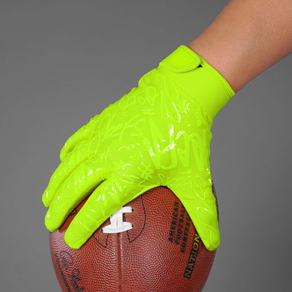 Safety Yellow Sticky Football Receiver Gloves