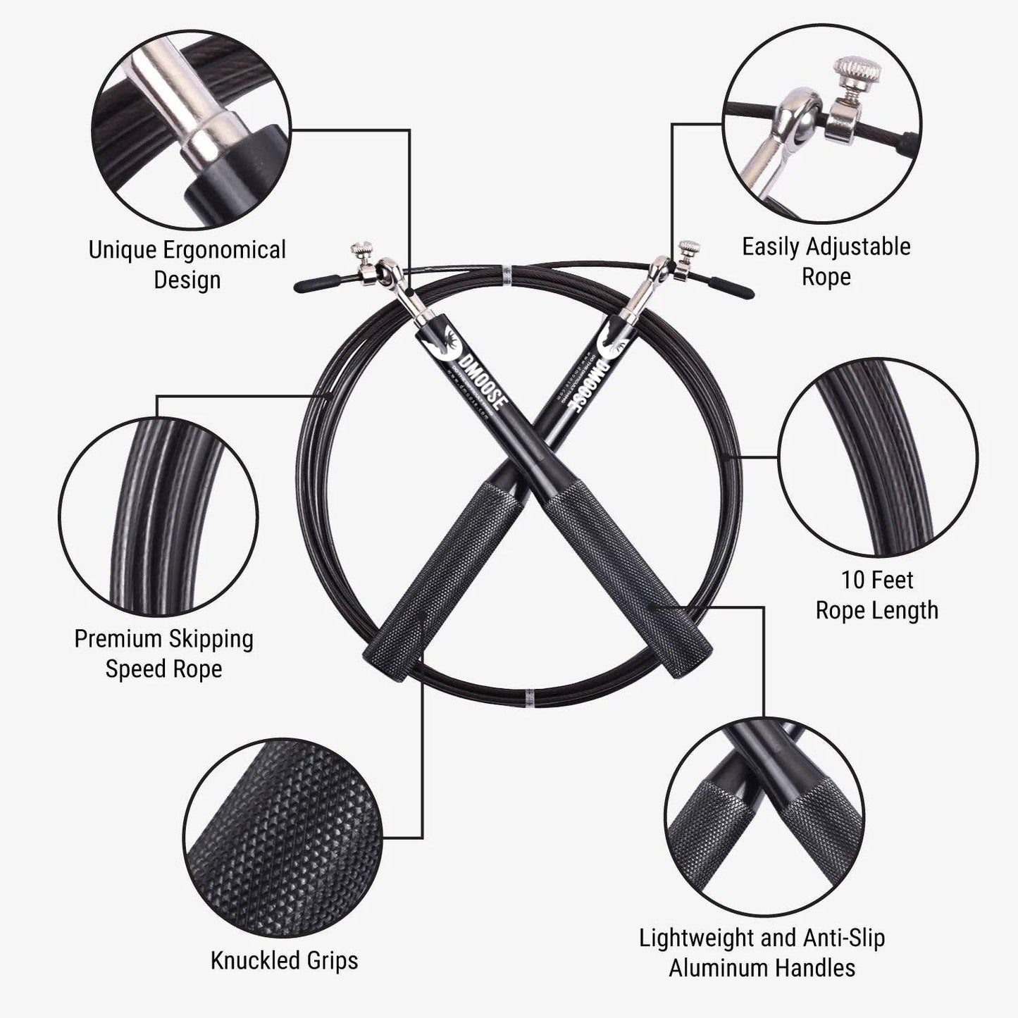 Jump Rope for Weight Loss & Workout: Black
