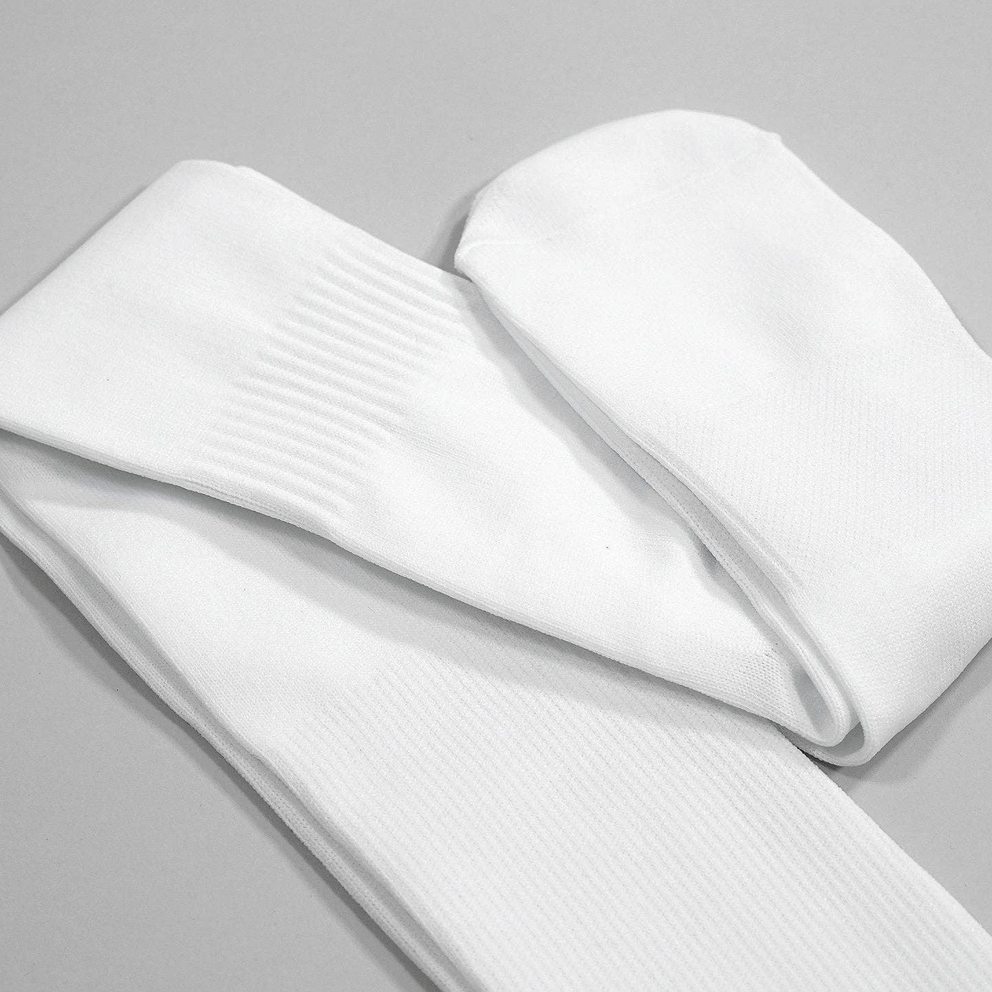 Basic White Football Football Knee-High Socks