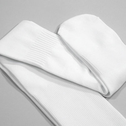 Basic White Football Football Knee-High Socks