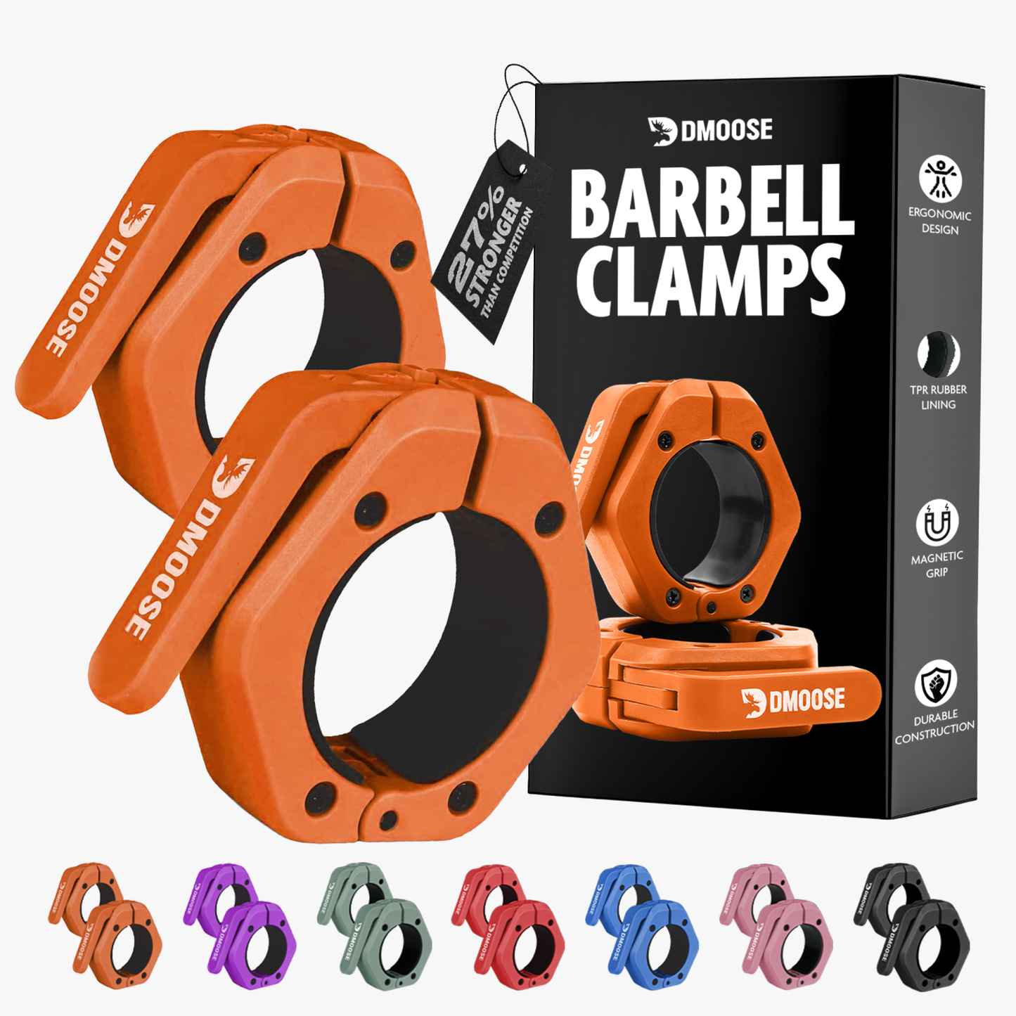 Barbell Clamps: Red / Non Magnetic