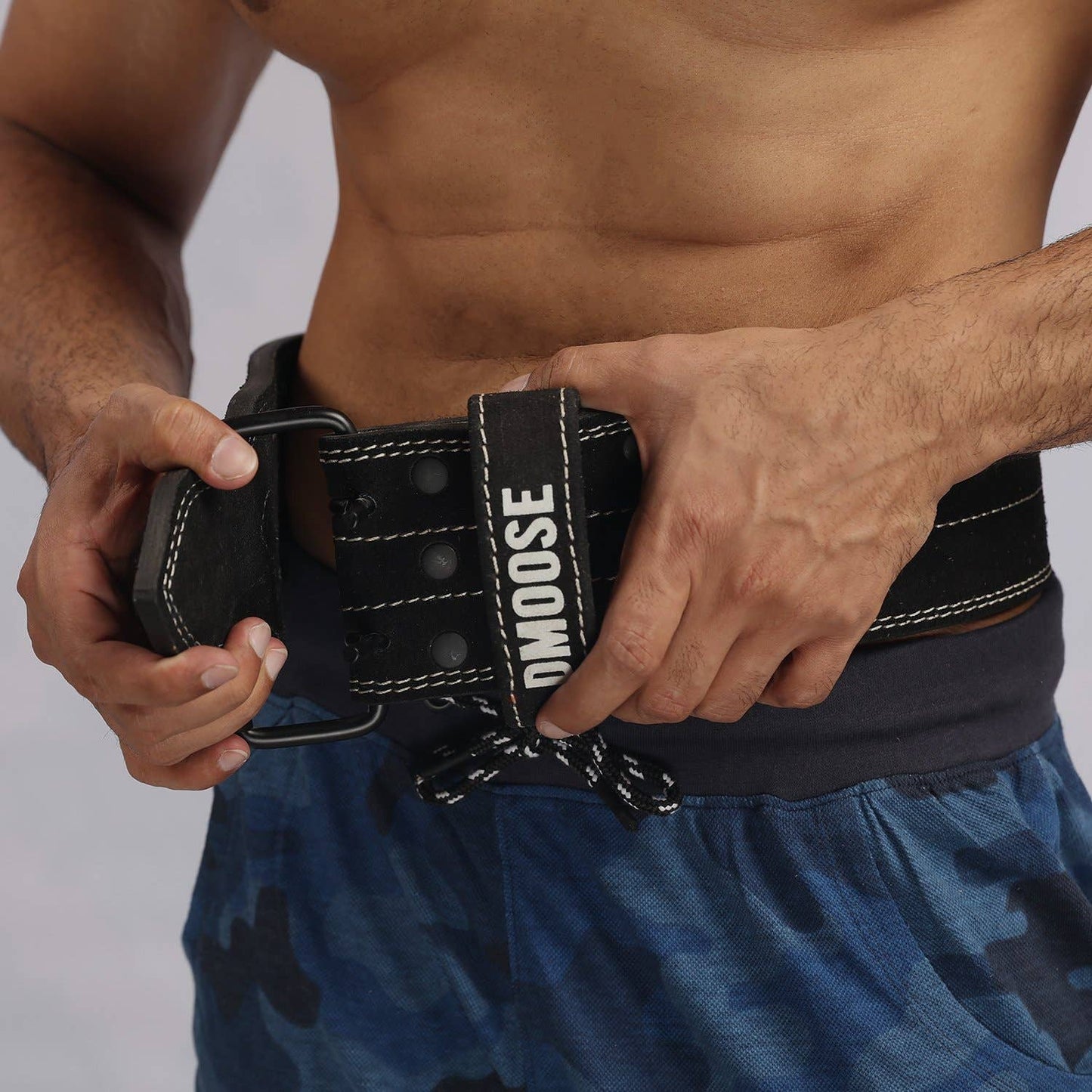 Powerlifting Belt for Weightlifting: Black/Red - Buckle Belt (Suede Leather) / M