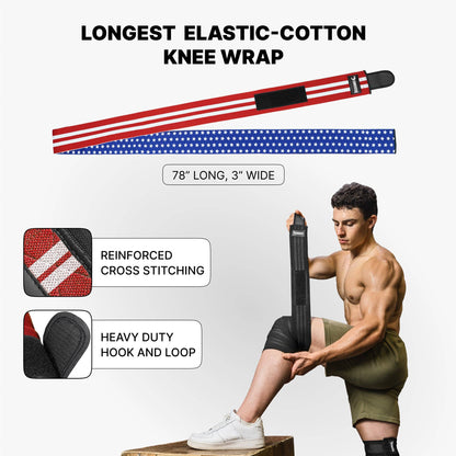 Knee Wraps for Weightlifting: Black (pair)