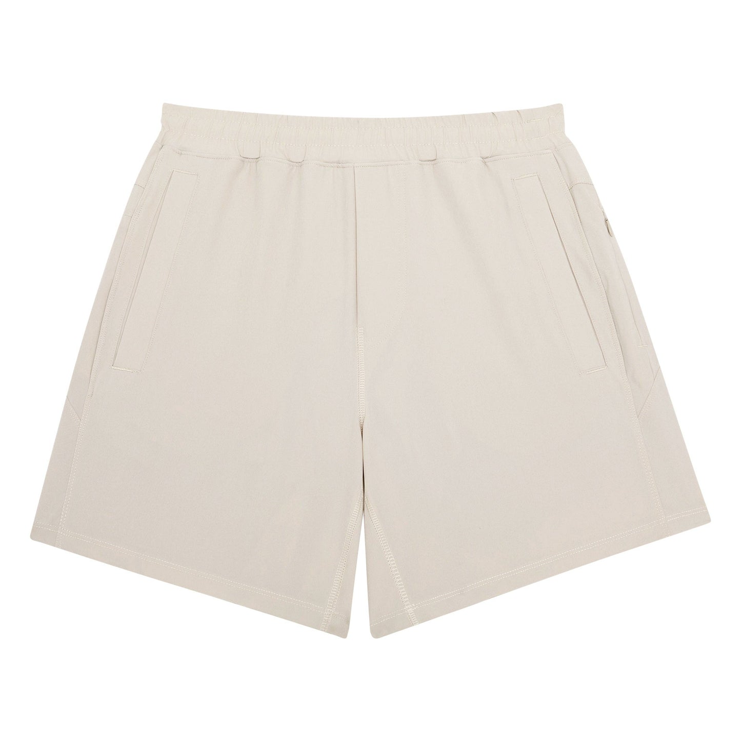 Stone Khaki Freeballers - Sport Shorts: 8" Inseam / Built-in Liner / Large