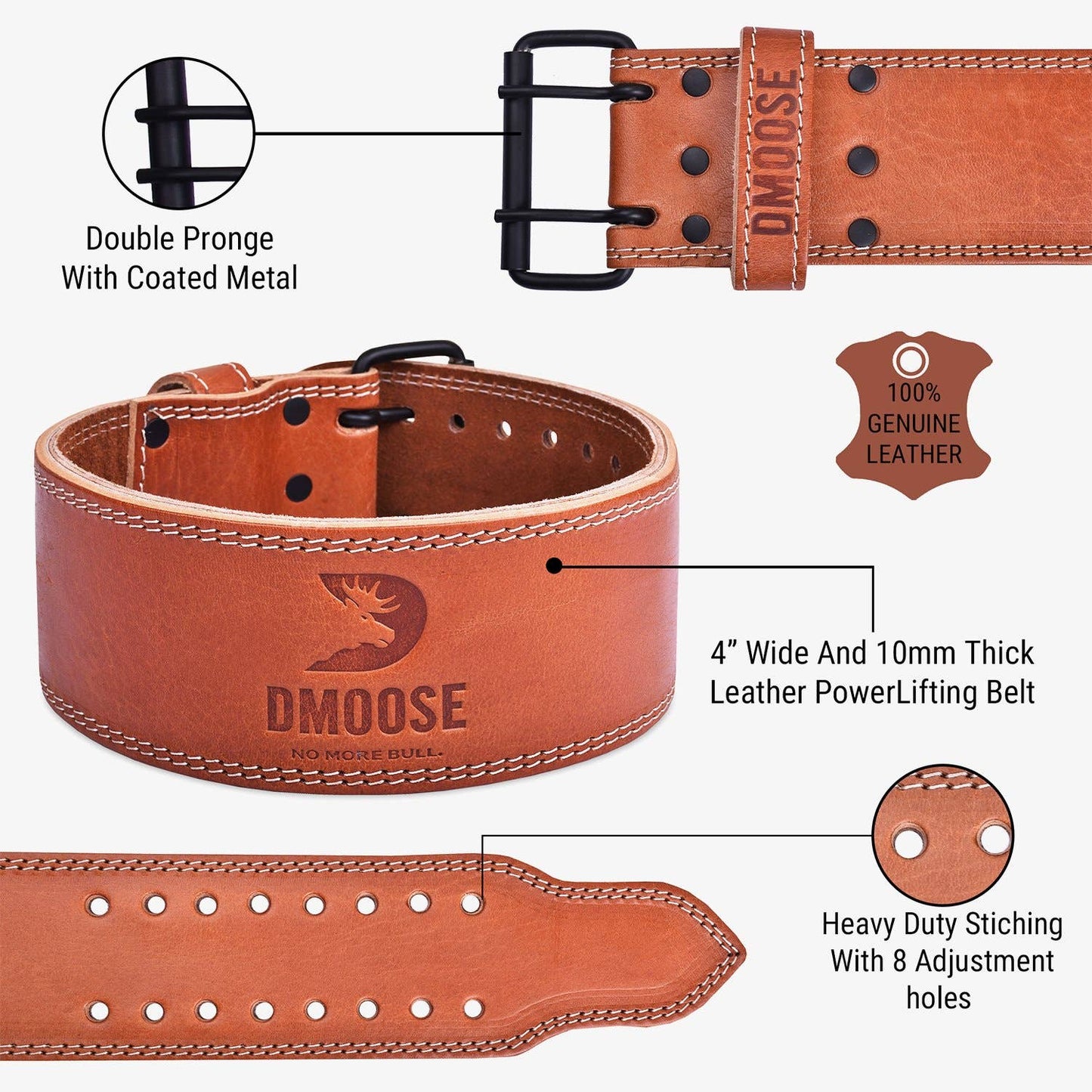 Powerlifting Belt for Weightlifting: Black/Red - Buckle Belt (Suede Leather) / M