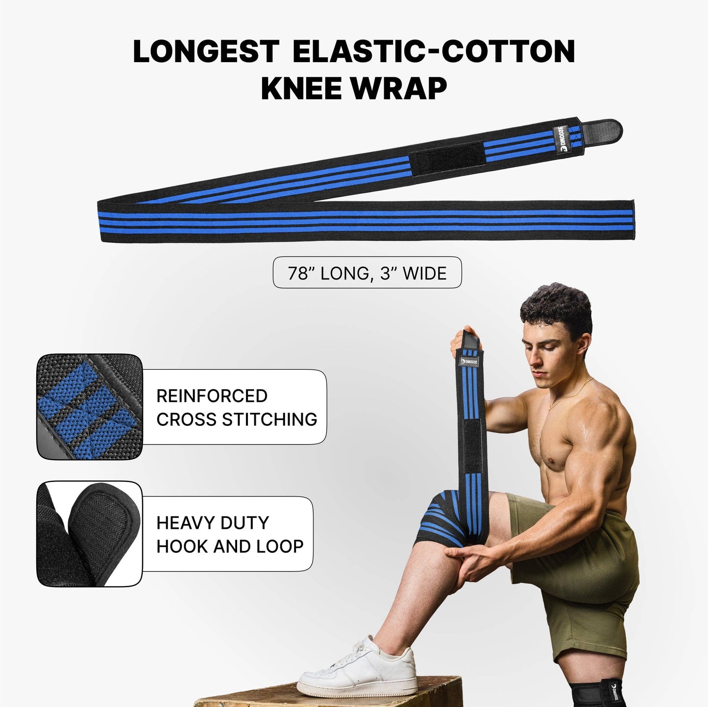 Knee Wraps for Weightlifting: Black (pair)