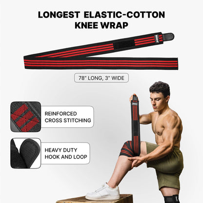 Knee Wraps for Weightlifting: Black (pair)