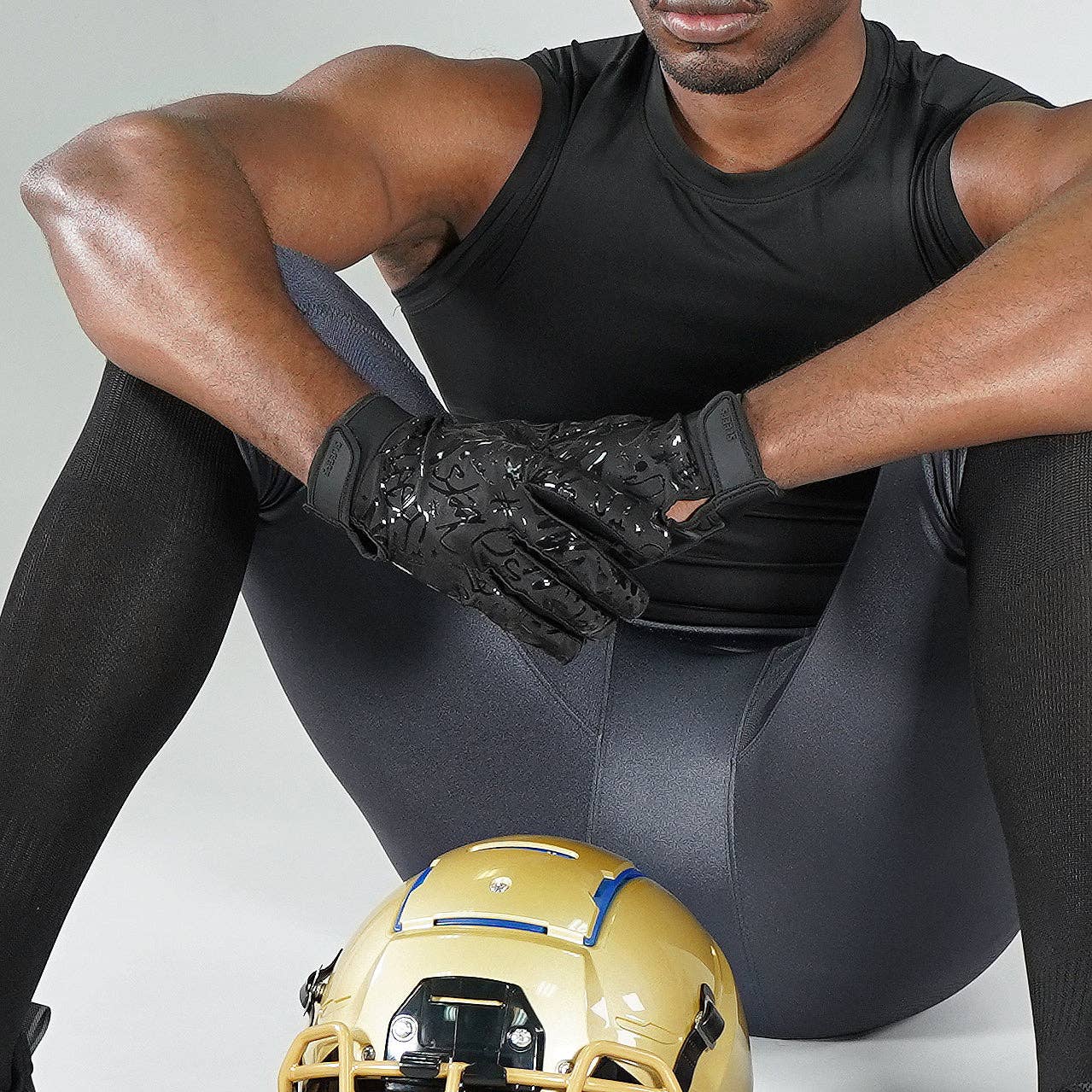 Basic Black Sticky Football Receiver Gloves