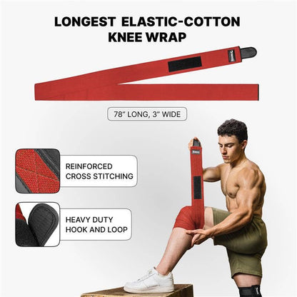 Knee Wraps for Weightlifting: Black (pair)
