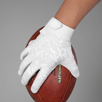 Basic White Sticky Football Receiver Gloves