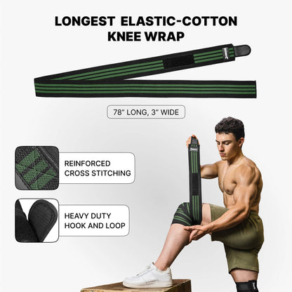 Knee Wraps for Weightlifting: Black (pair)