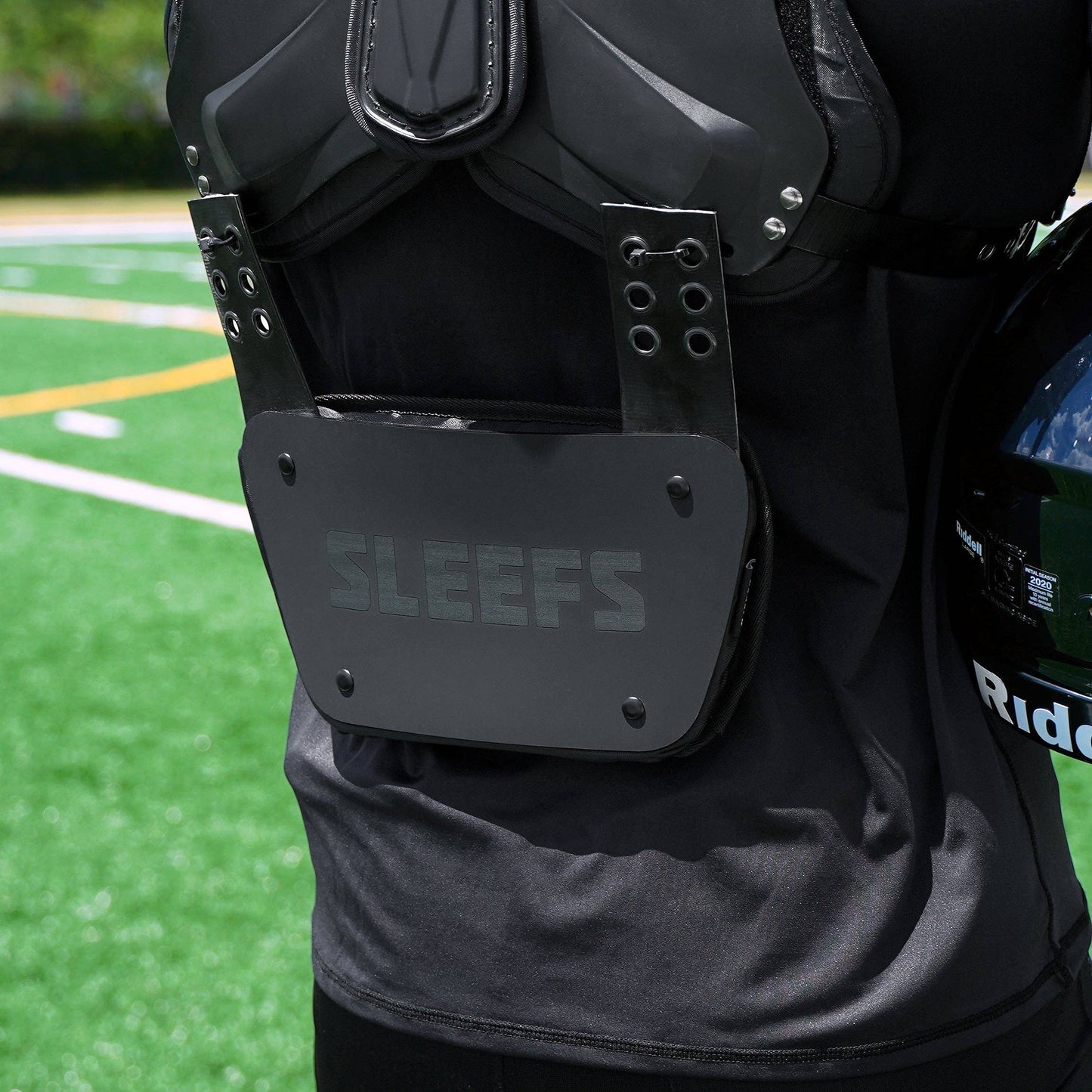 Black Football Back Plate - Adult