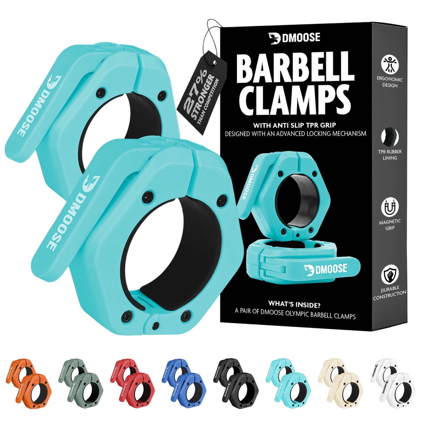 Barbell Clamps: Blue / Non Magnetic