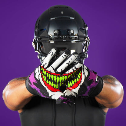 Green Grin Sticky Football Receiver Gloves