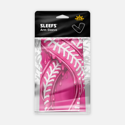 Pink Ribbon Drip Baseball Arm Sleeve