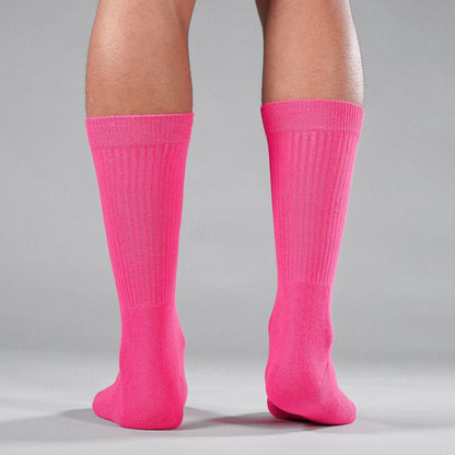 Hue Pink Crew Socks
