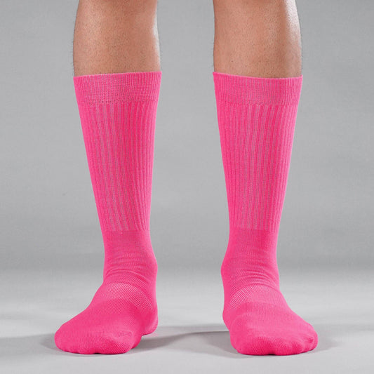 Hue Pink Crew Socks