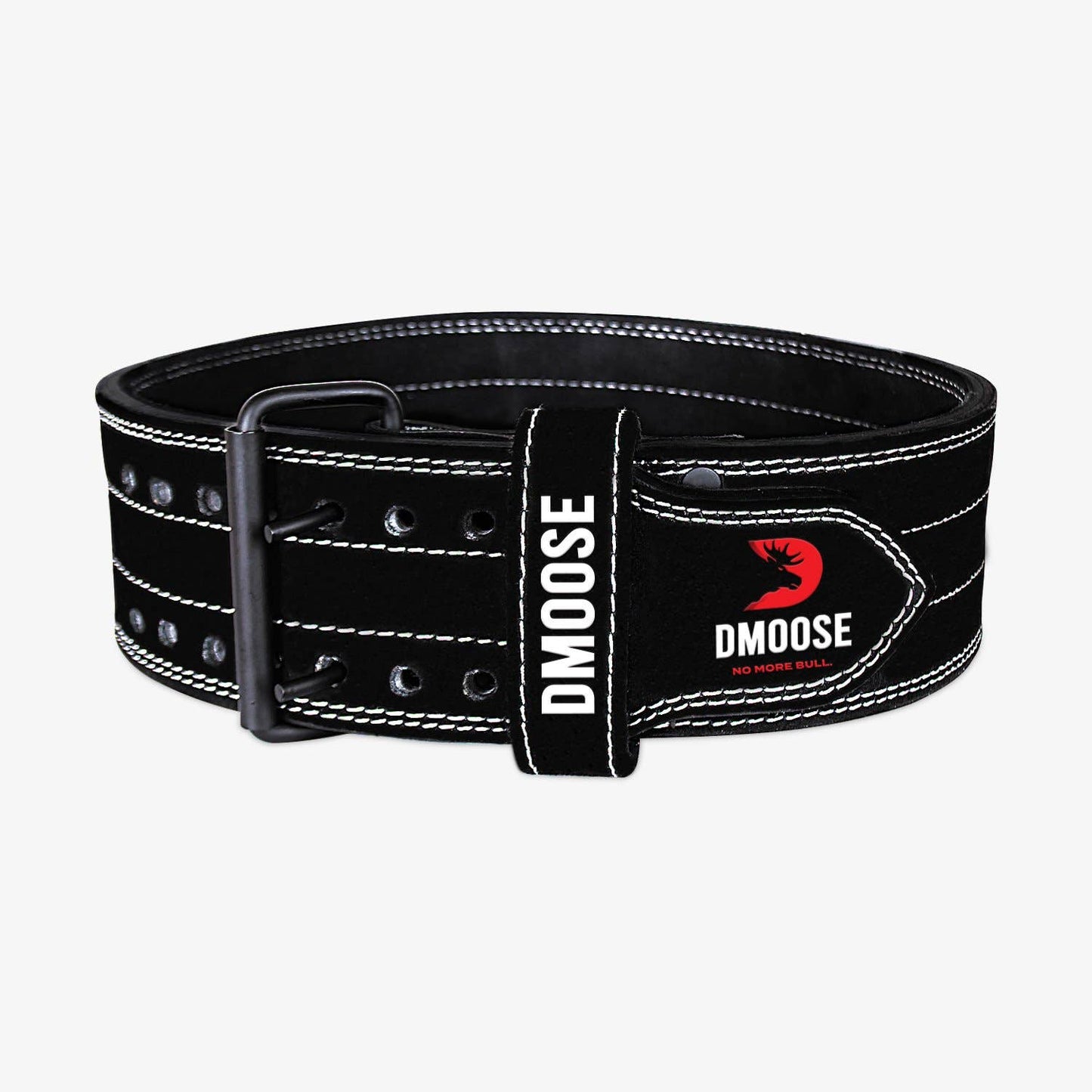 Powerlifting Belt for Weightlifting: Black/Red - Buckle Belt (Suede Leather) / M
