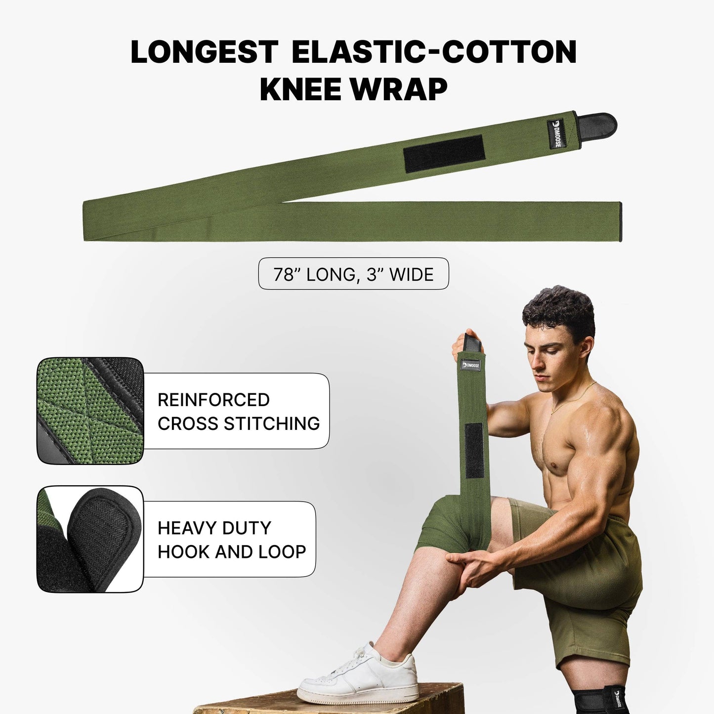 Knee Wraps for Weightlifting: Black (pair)